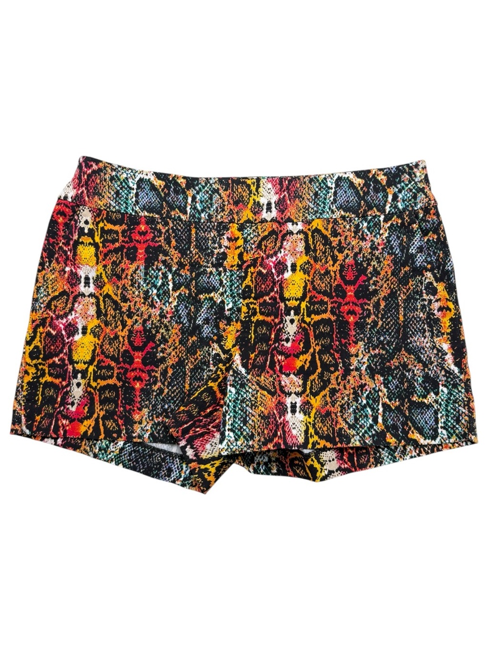 New York & Company Multicolor Snake Print Pull On Stretch Shorts XL